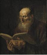 unknow artist Bearded man reading France oil painting artist